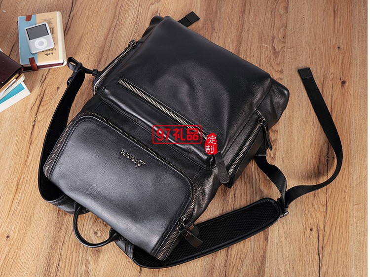 男士商務真皮雙肩背包 旅行包
