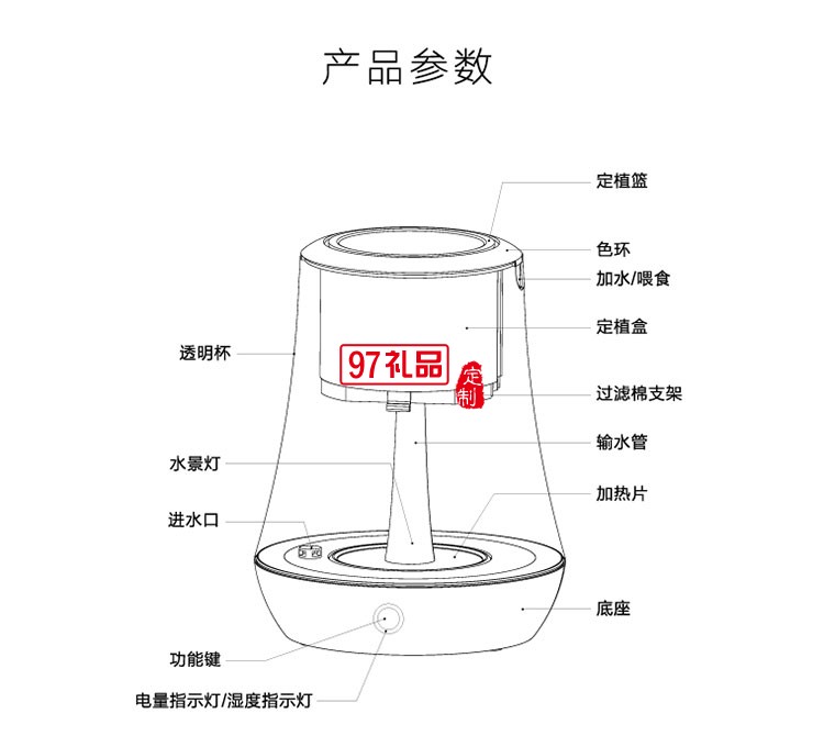 智能時尚魚植機(jī)花盆魚缸辦公室定制公司廣告禮品