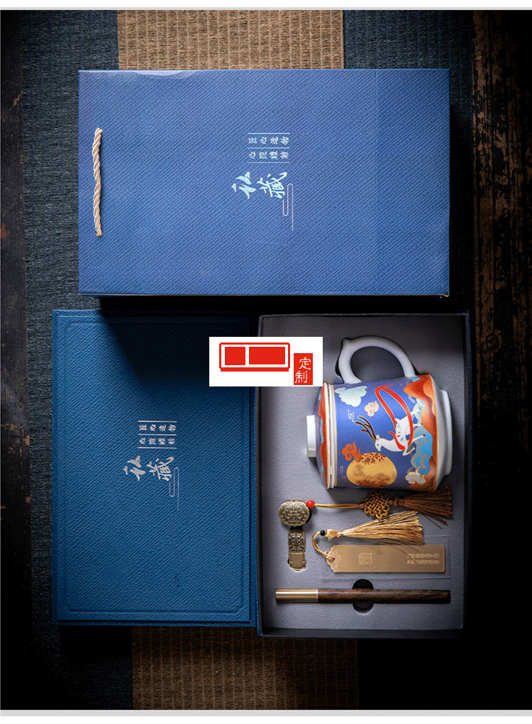 復(fù)古國風創(chuàng)意陶瓷杯子辦公室 文創(chuàng)中秋禮品