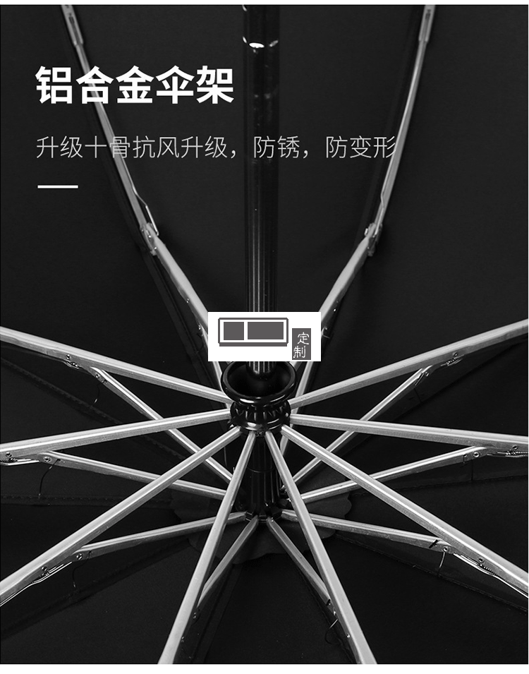 商務(wù)車(chē)載反向折疊傘LED燈電筒全自動(dòng)傘反光可定制LOGO