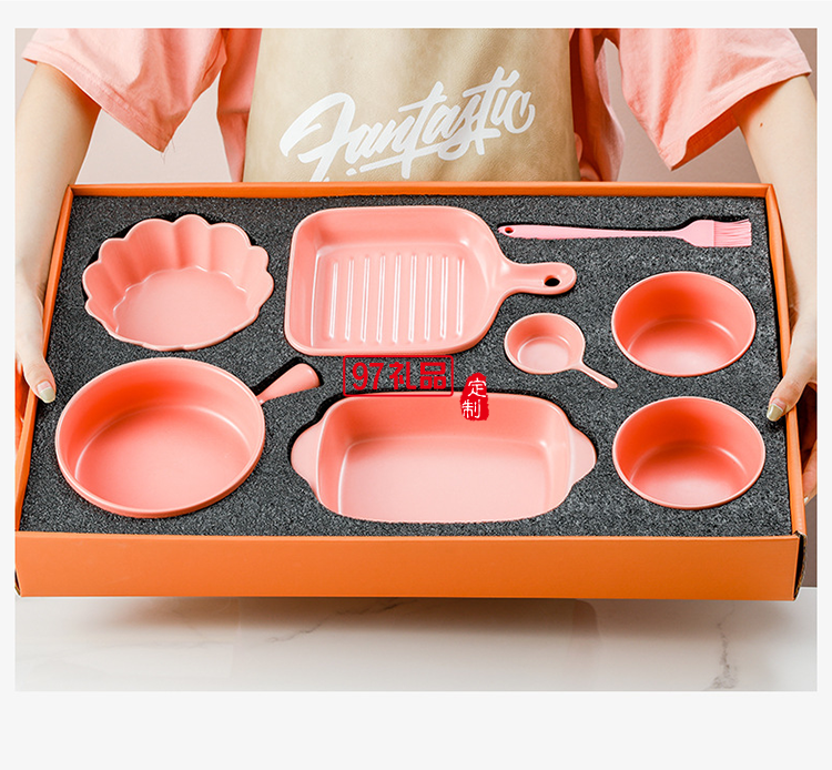 網(wǎng)紅ins大烘焙套裝禮品碗碟套裝陶瓷餐具可愛(ài)烤盤禮盒套裝伴手禮