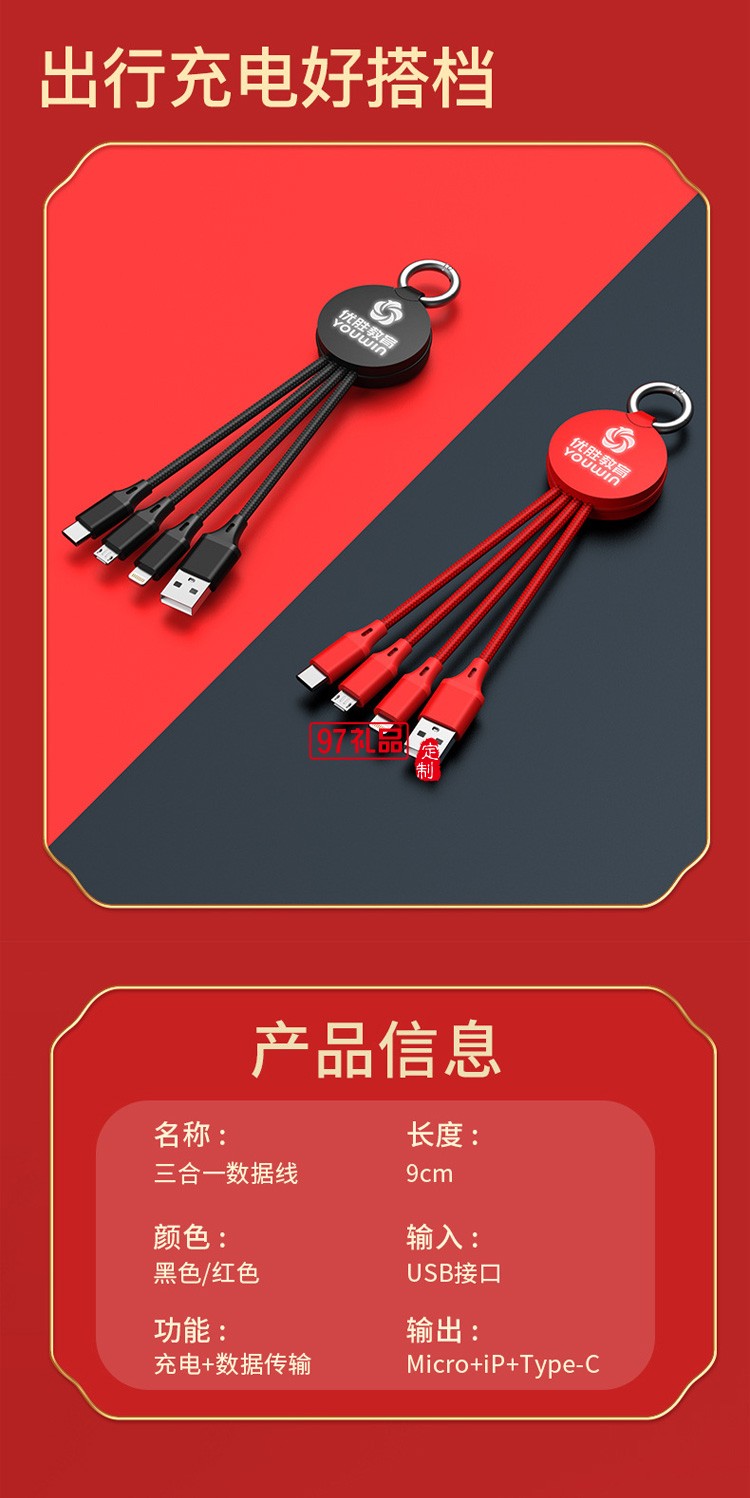 移動(dòng)電源、U盤、三合一數(shù)據(jù)線商務(wù)套裝公司廣告禮品定制