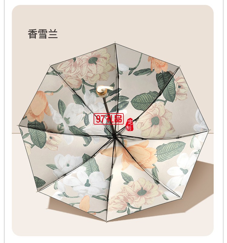女神節(jié)專屬小紅書爆款8骨三折手開黑膠雙層傘遮陽(yáng)傘手開晴雨傘