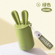 迪樂(lè)貝爾星愿兔高顏值水杯316不銹鋼可愛女生便攜保溫杯